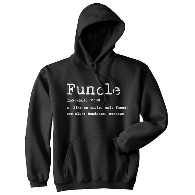 Funcle Definition Hoodie Funny Fun Uncle Family Graphic Novelty Sweatshirt (Black) - S