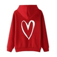thumbnail image 2 of Vedolay Zipper Hoodies for Women's 2023 Tops 2023 Fall Long Sleeve Loose Pullover Casua Solid Crewneck Sweatshirts,Red M, 2 of 4