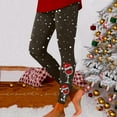 thumbnail image 2 of Fiaer Christmas Womens Leggings Black Plus Size Pants Glass Printed Slim Fit High Waisted Trousers Coffee M, 2 of 5