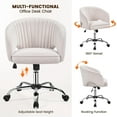thumbnail image 3 of TYUIOP Cute Desk Chair Velvet Vanity Chair with Wheels Home Office Upholstered Modern Swivel Armchair with Tufted Barrel Back for Study, Vanity, Bedroom Cream, 3 of 10