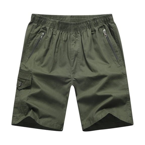 Hurxie Mens Hiking Cargo Shorts Lightweight Quick Dry Athletic Running Workout Shorts with Zip Pockets Army Green,3XL
