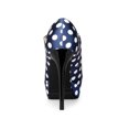 thumbnail image 2 of BLISSFUL STEP Women's Shoe Polka Dots Mary Janes Stiletto Heels Platform Ankle Strap Close Toe  Pumps Dark Blue 7.5, 2 of 7