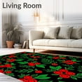 thumbnail image 2 of ODIKA 2'x3' Machine Washable Non-Slip Area Rug, Festive Holly Berry Needle Kit with Traditional Holiday Motifs High Traffic Rug with Pad, Red, 643250, 2 of 8