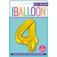 thumbnail image 4 of Unique Industries Foil Big Number 4 Shaped 34" Gold Solid Print Balloon, 4 of 4