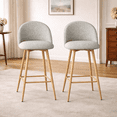 thumbnail image 2 of Homy Casa 2-Piece Swivel Counter Stools, Upholstered Kitchen Island & Home Bar Seating, Beige, 2 of 8