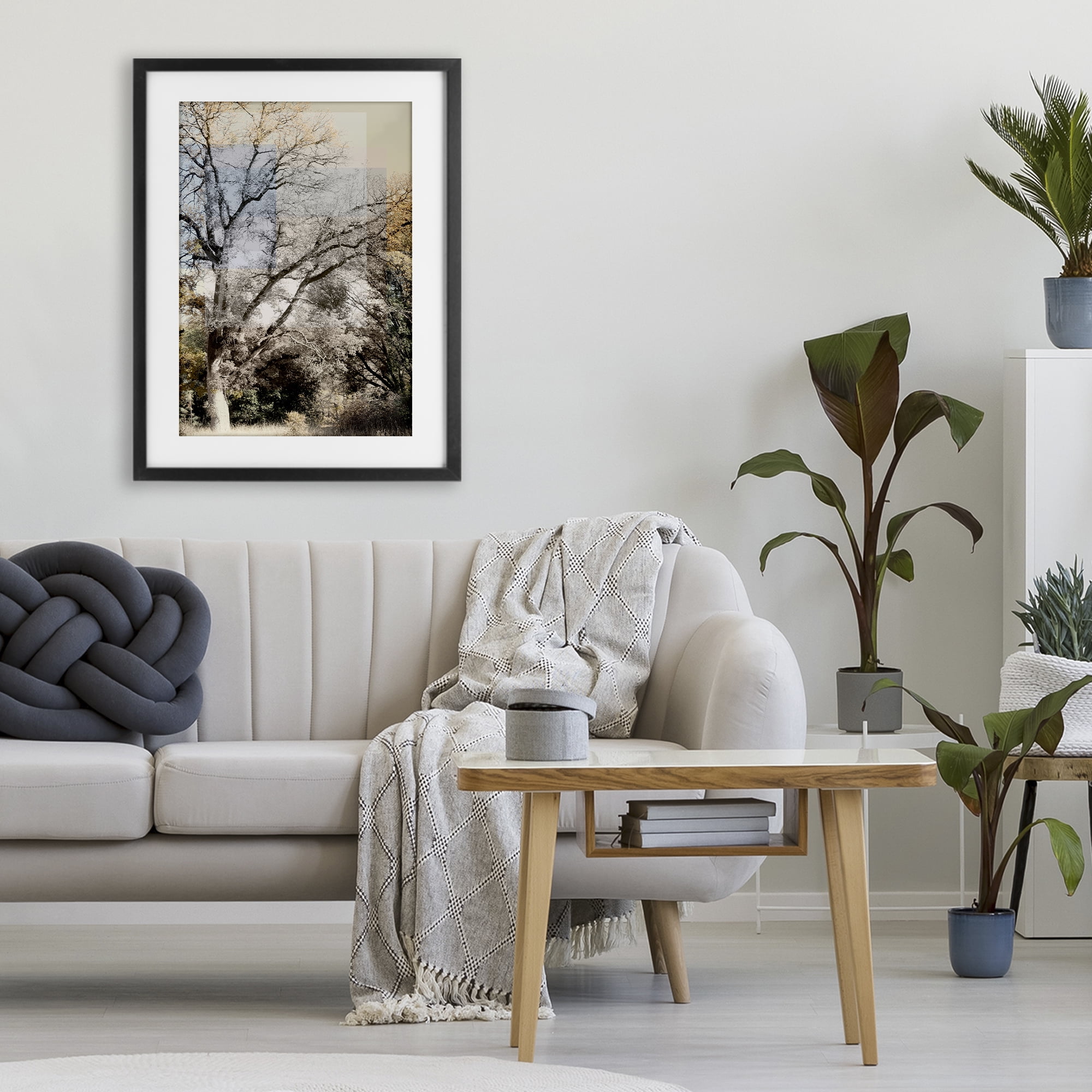 Stupell Industries Tree Collage Layers Black Framed Print Under Glass, design by Gemma Bardot