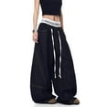 thumbnail image 6 of Vividxx Women's Casual Pants High Waisted Retro Contrast Wide Leg Jeans Comfortable Loose Fit Fashion Trousers For Daily Wear Comfortable, 6 of 9