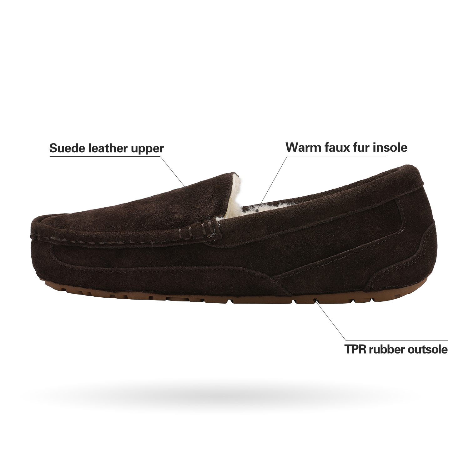 Dream Pairs New Soft Mens Au-Loafer Indoor Warm Moccasins Slippers Flats Shoes Au-Loafer-01 Brown Size 7 - image 2 of 4
