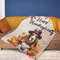 thumbnail image 4 of Happy Thanksgiving Basset Hound Welcome Thankful Fall Autumn Pumpkin Cozy Fleece Blanket Bassets Dog Breed Lovers Gifts Idea Warm Soft Throw Blanket - 02021, 4 of 5