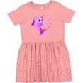 thumbnail image 3 of Inktastic Valentine's Day Cute Pink Narwhal with Hearts Girls Toddler Dress, 3 of 5