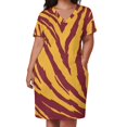 thumbnail image 3 of Vestido de verano para mujer para llevar con bolsitas y bandanas color granada y dorado para la puerta de noche, 3 of 7