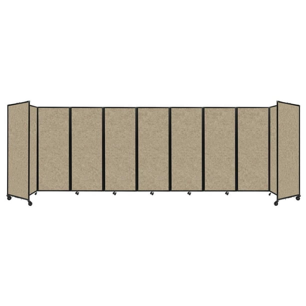 Versare Room Divider 360 Portable Wall Partition 9 Panels Wide 25' x 7'6" Rye Fabric Panels