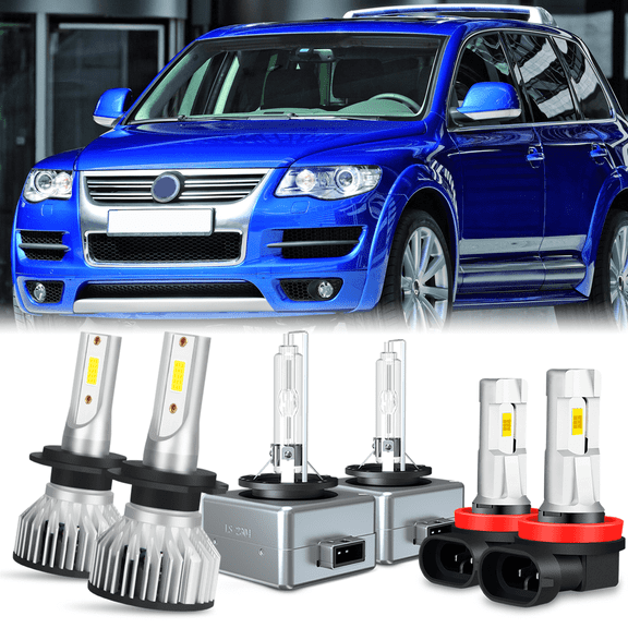 For 2004-2010 Touareg LED HID Xenon Headlight High Low Beam   Fog Light Bulbs