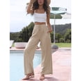 thumbnail image 3 of Pantalón palazzo Faleave de verano, pierna ancha con bolsillos, talla XL, 3 of 7
