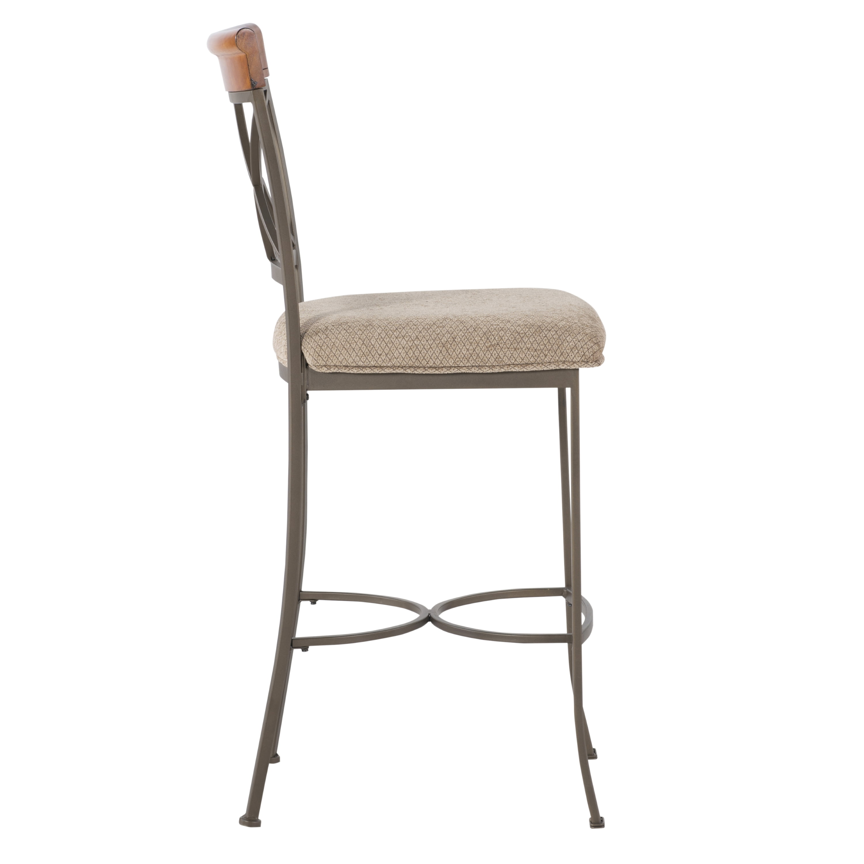 Powell Roselyn 29" Indoor Square Metal Bar Stool, Pewter