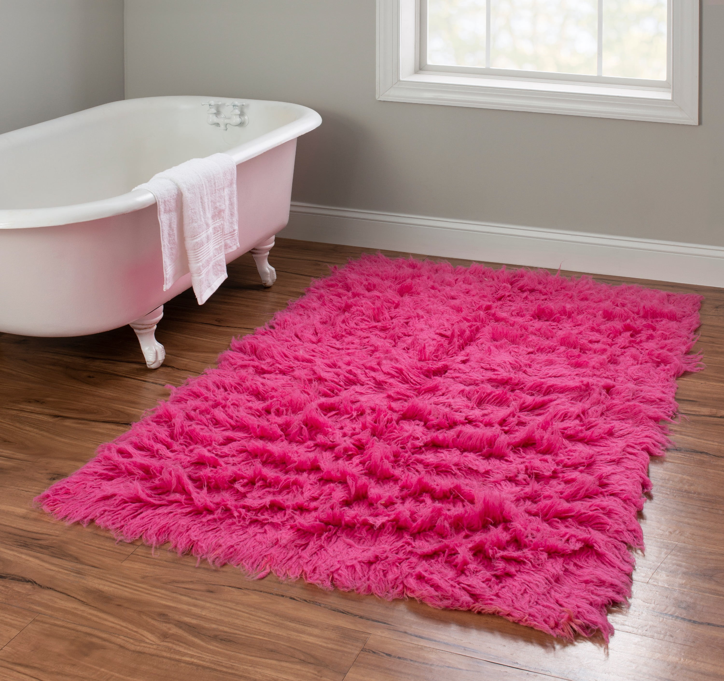 Linon Home Decor New Flokati Area Rug Collection, Fushcia, 2.33 x 4.67