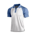 thumbnail image 2 of Hsovts Men's Polo Shirts Moisture Wicking Raglan Men's Shirts Short Sleeve Color Block Soft Breathable Mens Golf Polo Shirts Blue 3XL, 2 of 7