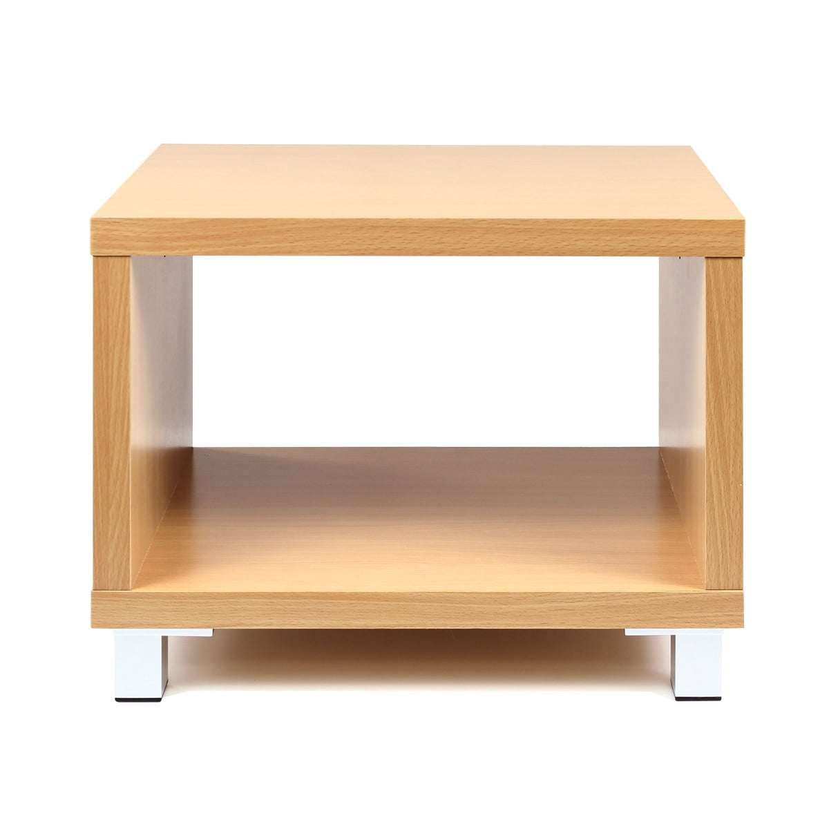 Furinno NIHON Side Table, End Table, Nightstand with Open Storage Shelf, for Living Room, Bedroom, Dorm Room, Light Cherry Oak