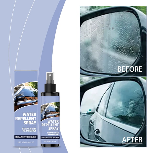 Water Repellent Spray, Deep Cleaning & Hydrophobic Protection for Car Glass, Suitable for All Vehicle Models, Window Cleaning Kit, Car Cleaning Supplies, 100ml, Glass Care Spray