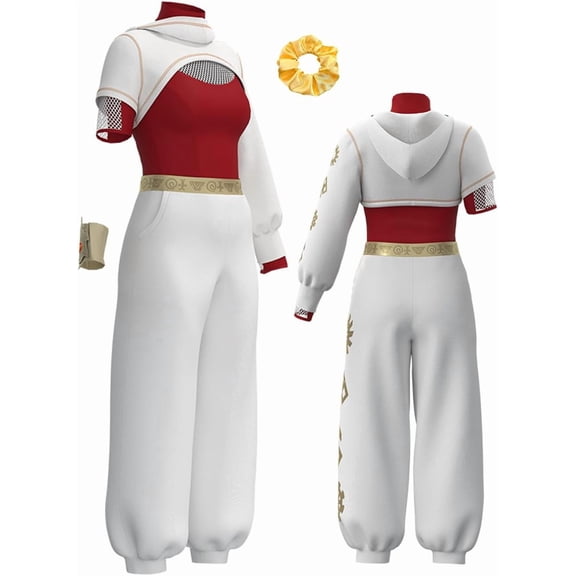 Guvpev Women Nova Bright Costume, Zombies 4 Costumes, Dawn of the Vampires Nova Cheerleader Cosplay Costume, Mesh Top Pant Hoodies Wrist Prop Full Set Outfits, Halloween Fancy Dress Costumes
