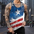thumbnail image 4 of HCNTES Mens Graphic Tank Tops Sleeveless Muscle Shirts Beach Hawaiian Patriotic Tank Tops(Watermelon Red,XXXL), 4 of 6