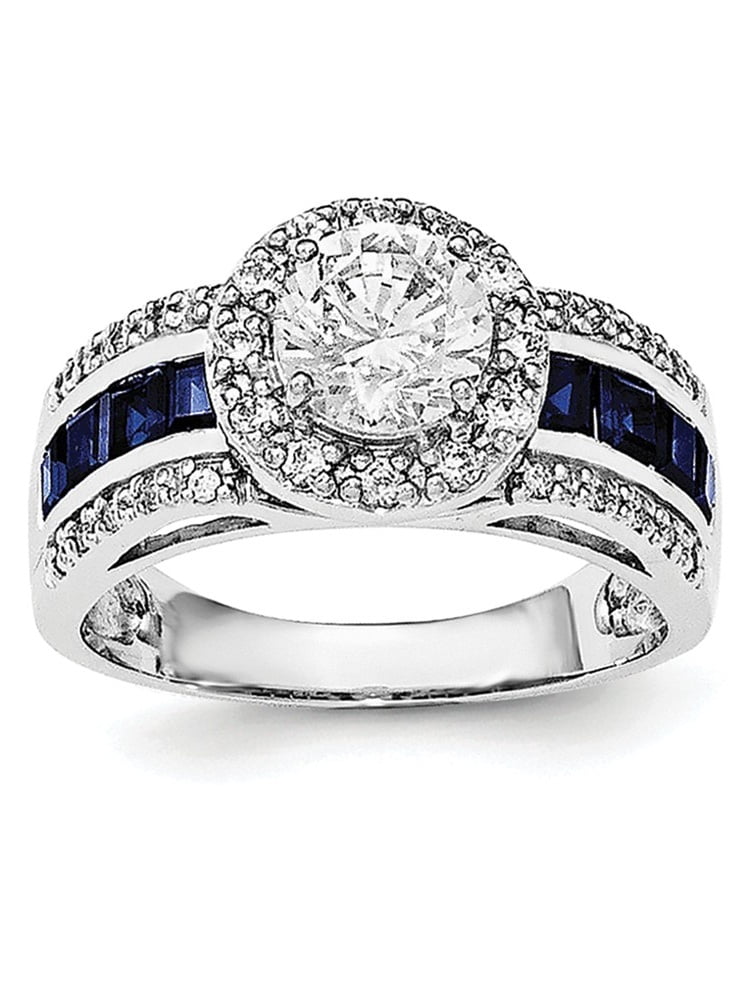 Romantic Woman Heart Shape 1.85ct Blue Sapphire 925 Silver Ring Size 6-10 