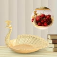 thumbnail image 3 of Serving Tray Metal Golden Peacock Fruit Plate Table Party Basket Bowl Centerpiece Storage Food Organizer Case Home Decor, 3 of 9