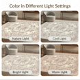 thumbnail image 7 of ODIKA 4'x6' Washable Area Rug Stain Resistant, Low Pile, Easy Care Pink Long Vintage Motif Repeating Cluster Ornate Sage Bathroom for Dorm Room, Small Living, 7 of 7