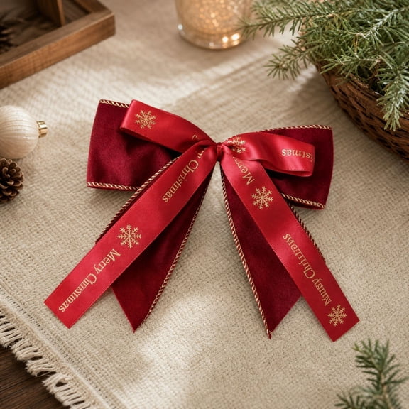 JHRGJIO Christmas Bow Decoration, Festive Accent for Tree Wreath Door Wall Display, Festive Party Styling Piece for Indoor Setup Decor Seasonal Elegant