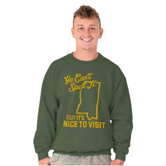 Cant Spell It Nice To Mississippi Sweatshirt for Men or Women Brisco Brands S