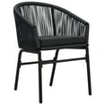thumbnail image 3 of vidaXL Garden Dining Set Black Powder-coated steel, PVC rattan, glass, 3 of 5
