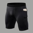 thumbnail image 2 of Mens Compression Shorts Running Spandex Underwear with Pockets Workout Gym Athletic Sports Tight Shorts(Black,M), 2 of 4