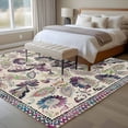 thumbnail image 4 of 5'x8' Area Rugs, Purple Teal Ethnic Indoor Outdoor Area Rug for Living Room Bedroom, Boho Modern Geometric Abstract Art Washable Bathroom Rugs Kitchen Floor Carpet Mats Home Decor Aesthetic, 4 of 8