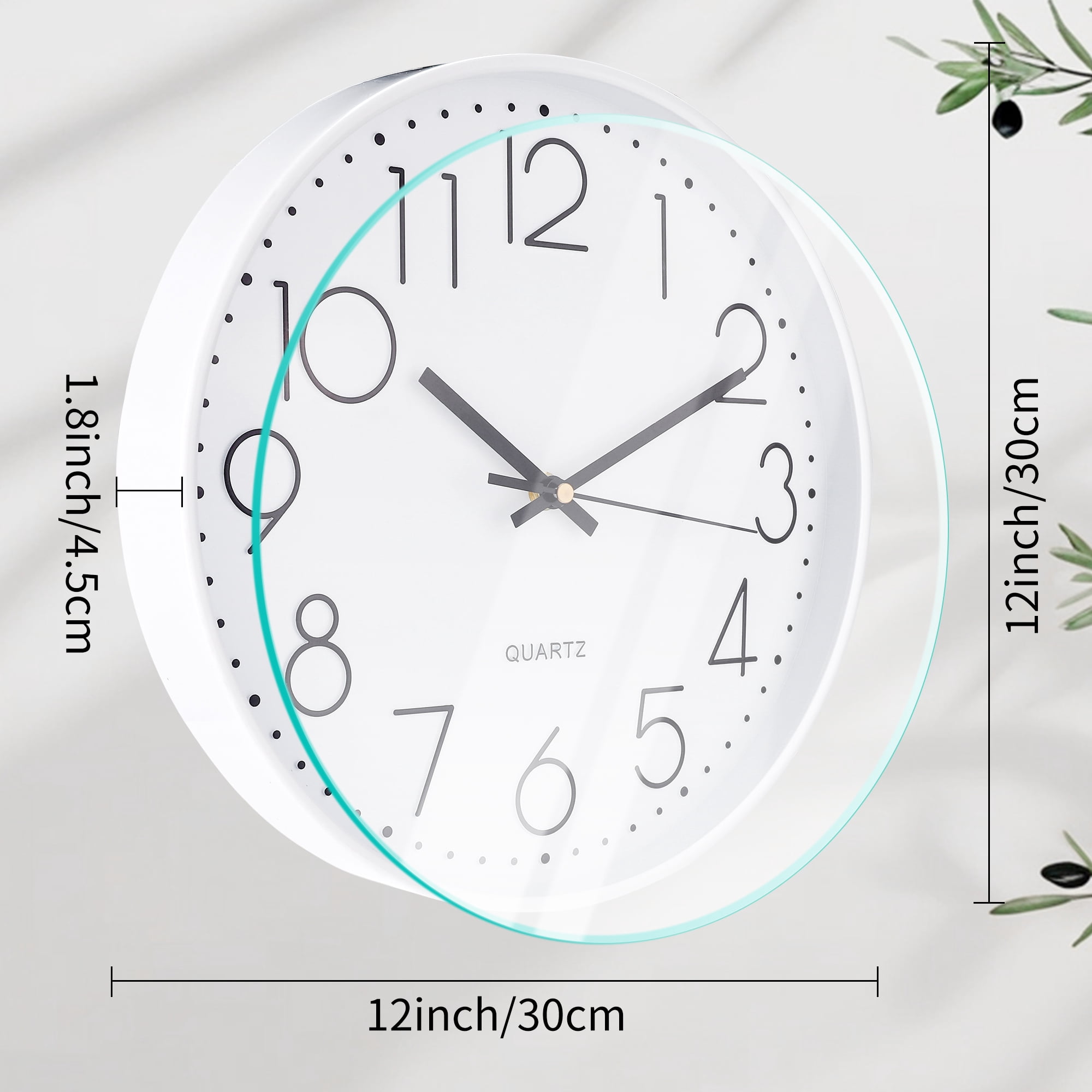 Unique Bargains Silent Non-Ticking Modern Battery Operated Wall Clock Green