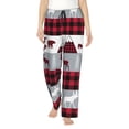 thumbnail image 2 of Goofa Buffalo Plaid Forest Printed Soft Pajama Pants for Women, Wide Leg Comfy Casual Lounge Yoga Pants-Small, 2 of 9