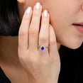 thumbnail image 4 of ANGARA Natural Princess Diana Inspired 1.15 ct Amethyst Ring with Diamond in 14K Yellow Gold for Women (Size-8x6mm) | February Birthstone, Anniversary, Jewelry Gift for Women | Natural Amethyst Ring, 4 of 10