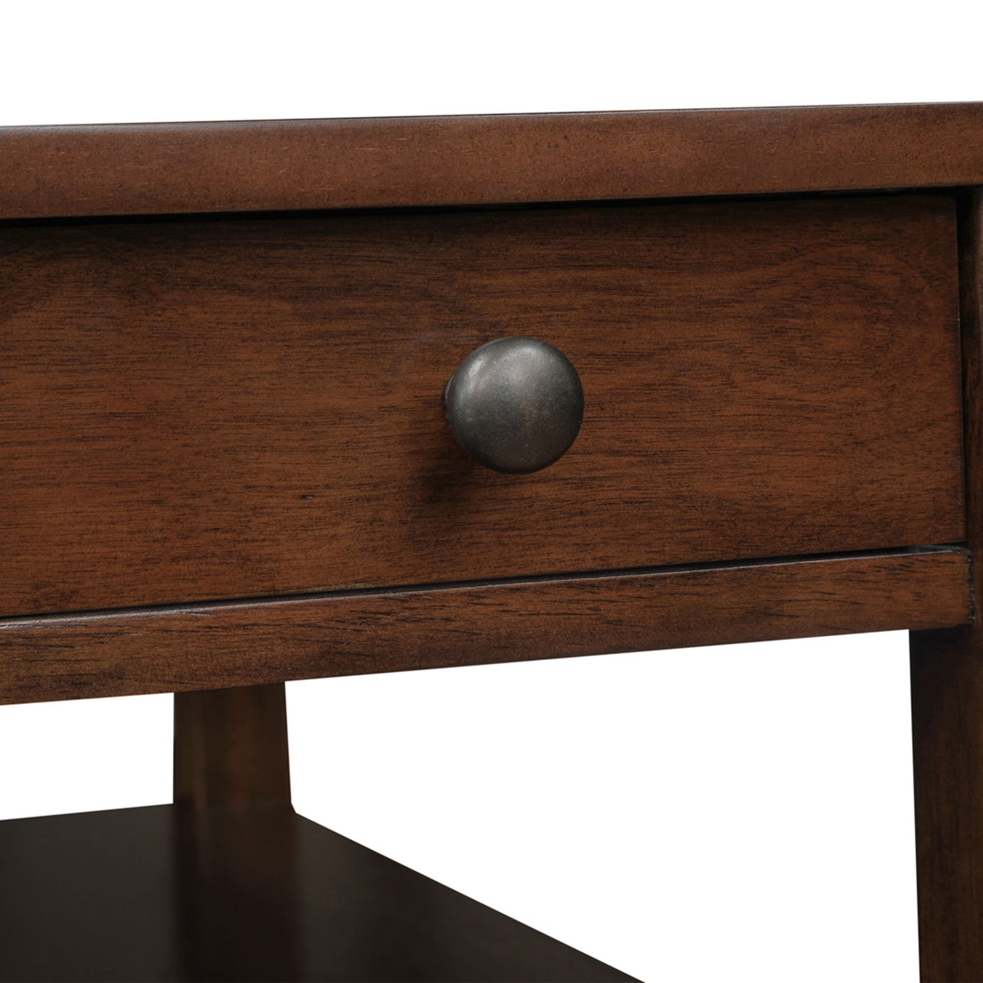 Convenience Concepts American Heritage End Table w/Charging Station and Shelves, Espresso