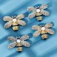 thumbnail image 3 of 4PCS Bee Rhinestone Alloy Buttons 2 Colors Crystal Embellishments Metal Shank Sewing Coat Buttons Embellishments DIY Crafts for Shoes Clothing Bags Hair Dress Accessories, 3 of 7