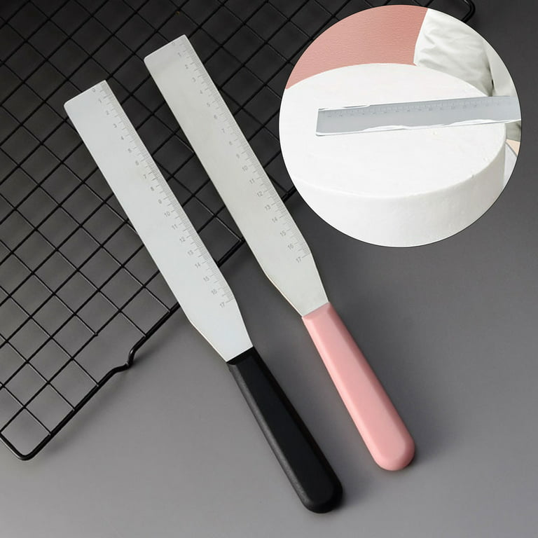 Stainless Steel Cake Spatula Cake Frosting Smoother Spreader Fondant Smooth  Tools - Black 
