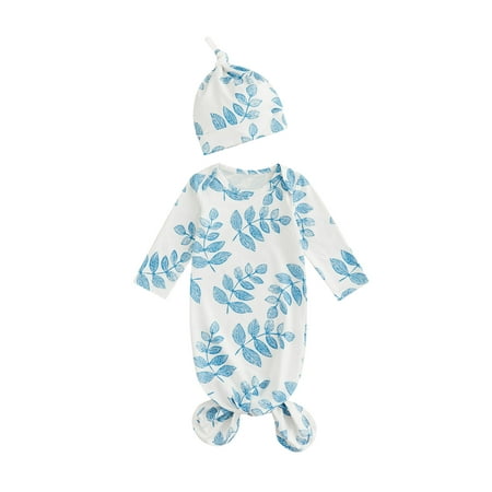 

aturustex Baby Girls Boys Sleeping Bag Leaf / Floral Print Home Outdoor Infants Wear + Hat