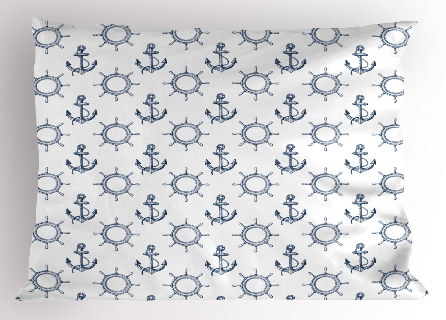 Decorative Standard Size Printed Pillowcase Blue White 26 X 20 inches Ambesonne Anchor Pillow Sham Nautical Pattern with Classic Colors and Anchors Simplistic Design Sailor Ship Print 