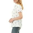 thumbnail image 4 of MODA NOVA Juniors Cotton Frilled Top Turndown Collar Solid Blouse, 4 of 6