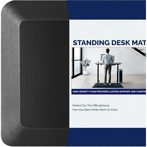 Anti Fatigue Mats for Standing, 9/10 Extra Thick Ergonomic Standing Desk Mat, Comfort & Durable Memory Foam Standing Mat at Home,Office All Day (20" x 32", Black)