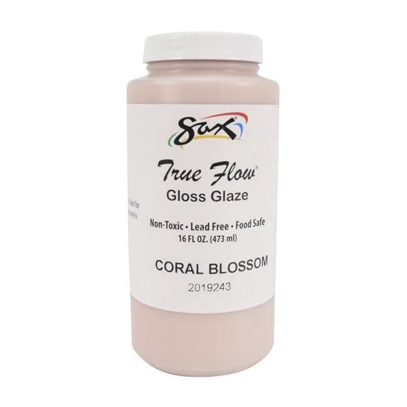 Sax 2019243 1 Pint True Flow Gloss Glaze, Coral Blossom