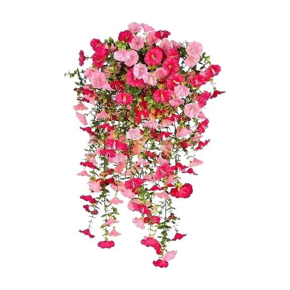 Artificial Leaf Trumpet Flower Glorys Vines - 6ft Faux Hanging Plant for Garden, Home, Wall Decor, Realistic Silk Greenery