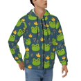 thumbnail image 4 of Zip Up Hoodies for Men - cartoon frog heart cute Long Sleeve Comfrt Men'S Fashion Hoodies & Sweatshirts, Jackets for Men Hoodies Pullover Clothing Clothes with Pouch, 4 of 5