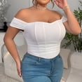 thumbnail image 2 of zbxnLI Women's Plus Size Tank Tops off Shoulder Tops Going out Party Club Tops Blouses for Women, 2 of 9