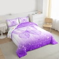 thumbnail image 3 of Homewish Gradient Butterfly 3-Piece Full Size Comforter Sets For Female Men Adults,Dreamy Princess Bedding Comforter Set,Ombre Stars Print Lightweight Bedding Sets,Lightweight Room Decor,Reversible, 3 of 8