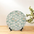 thumbnail image 6 of Picia Daisies Flowers Pattern Bone China Decorative Plate – Wall Decor with Stand and Adhesive, Elegant Ornament for Living Room, Office, or Entryway-10in, 6 of 6