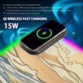 thumbnail image 2 of Illustration Of Waves with The Sun in The Background Wireless Charging RGB Gaming Mouse Pad Large Keyboard Mat Rubber Base 13 Light Modes, 2 of 6